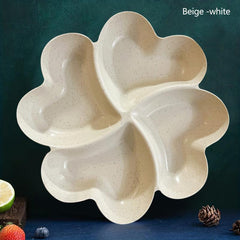 Unbreakable 4 Compartment Chip & Dip Serving Platter Heart Shaped Dish Tray