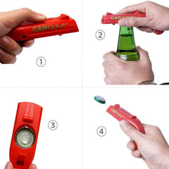 Funny Cap Gun Bottle Opener with Corkscrew for Parties