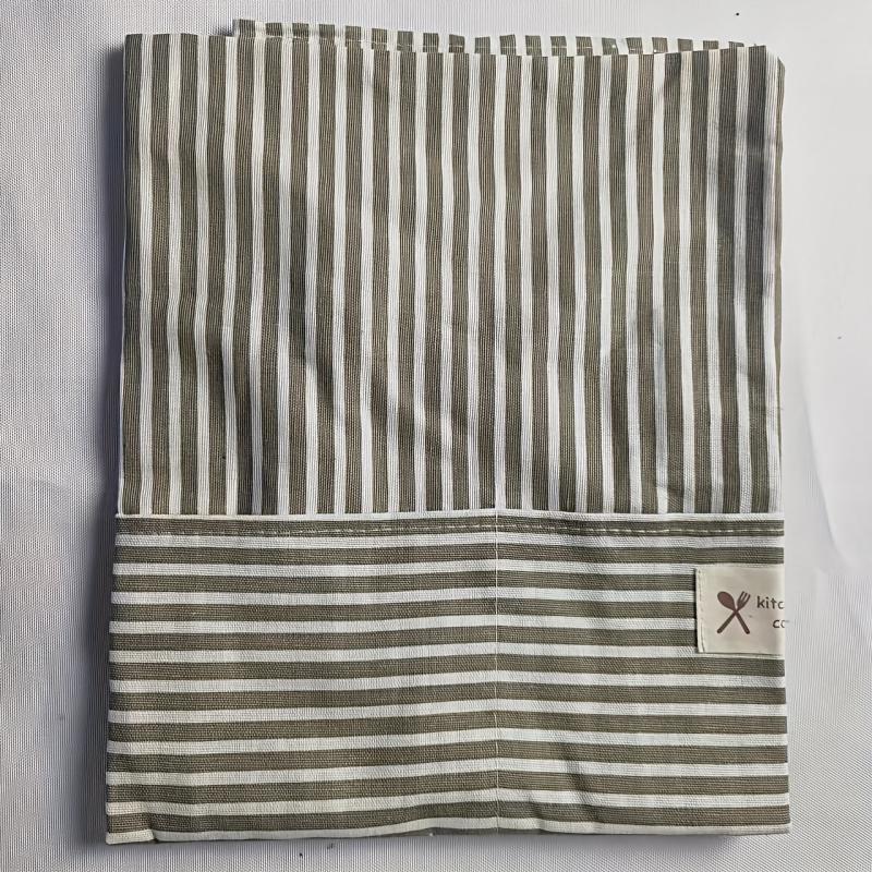Striped Pattern Apron Adjustable Kitchen Cooking Apron with 2 Pockets