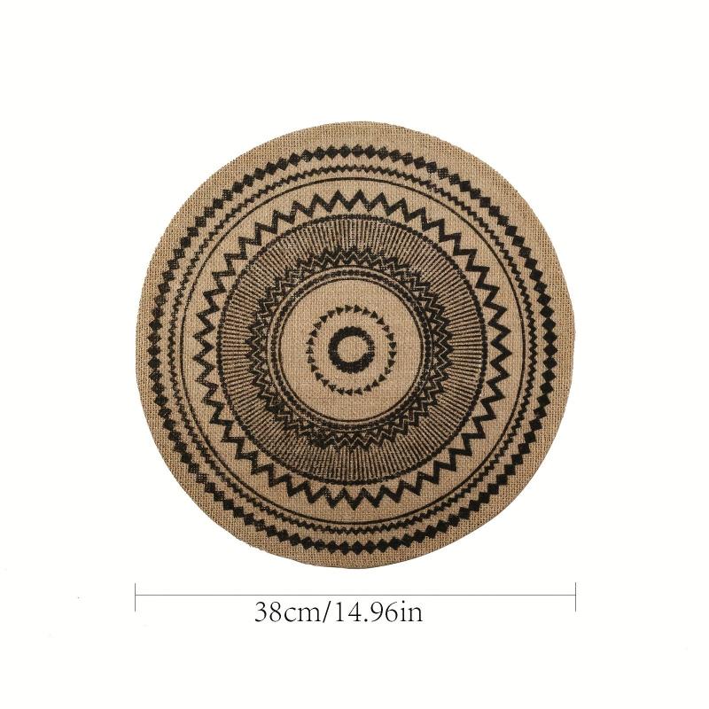 Boho Jute Woven Place Mat Wave Pattern Heat Resistant Braided Thickened