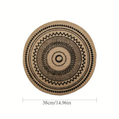 Boho Jute Woven Place Mat Wave Pattern Heat Resistant Braided Thickened
