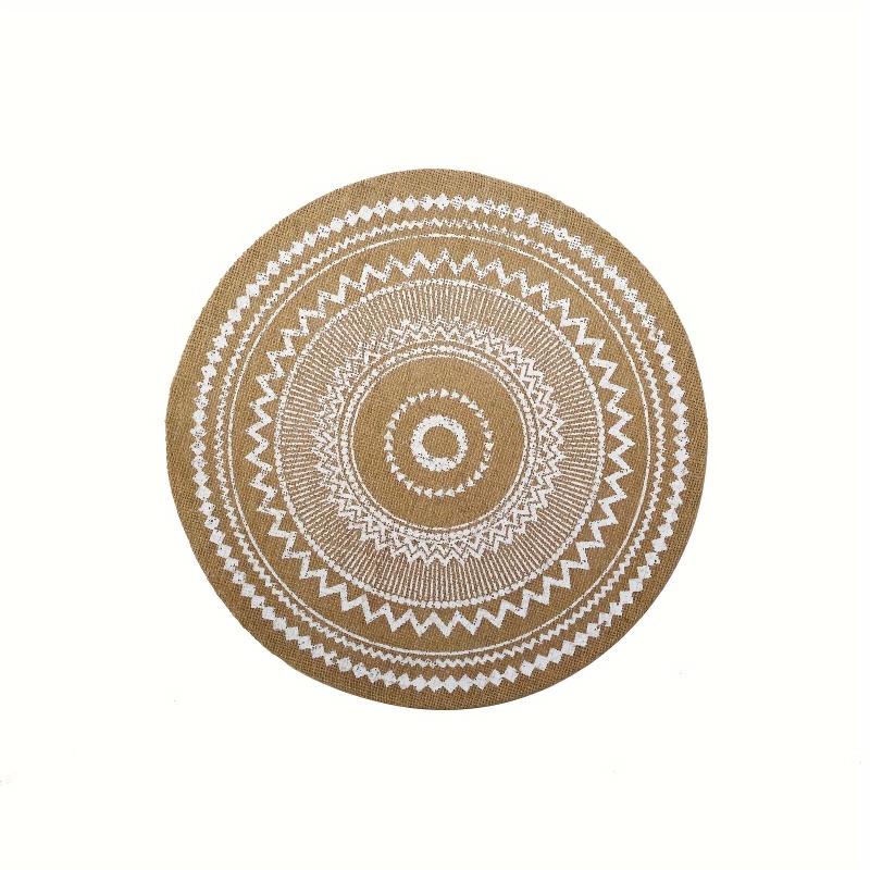 Boho Jute Woven Place Mat Wave Pattern Heat Resistant Braided Thickened