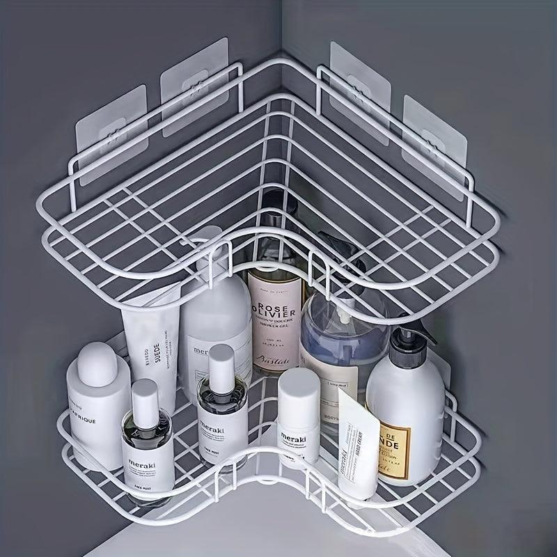 Bathroom Storage Rack Punch Corner Frame Shower Shelf