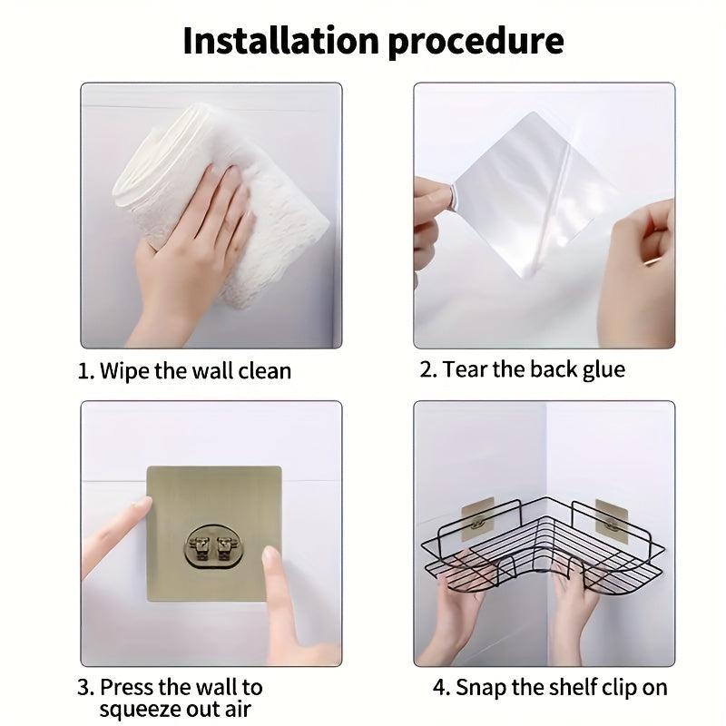 Bathroom Storage Rack Punch Corner Frame Shower Shelf