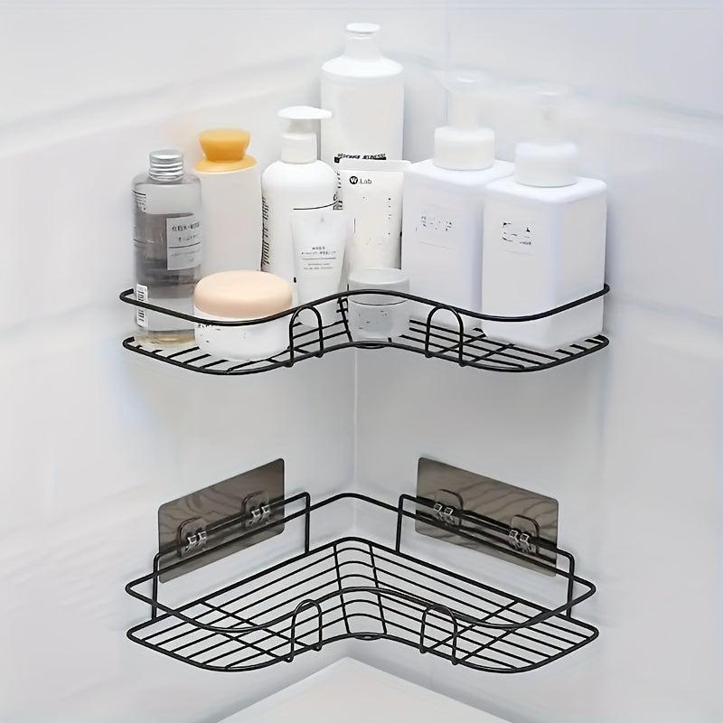 Bathroom Storage Rack Punch Corner Frame Shower Shelf