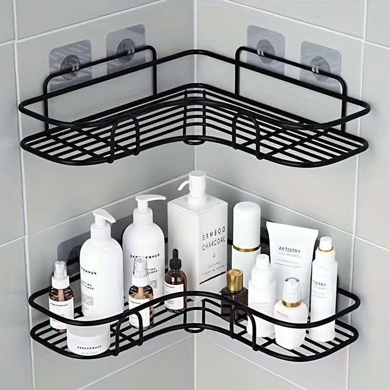 Bathroom Storage Rack Punch Corner Frame Shower Shelf