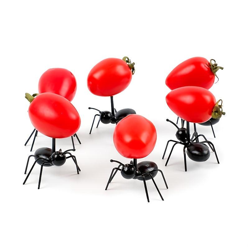 6pcs Ant Food Picks for Desserts, Bento Boxes, Parties