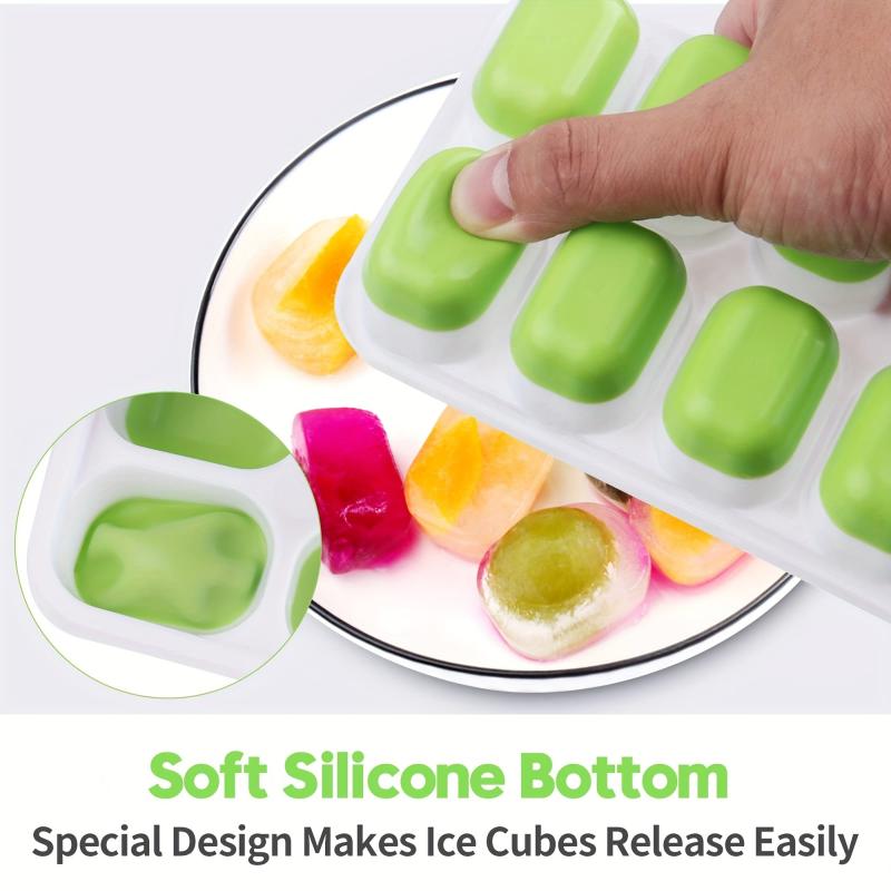 4pcs Silicone Ice Cube Mold with Spill-Resistant Lid