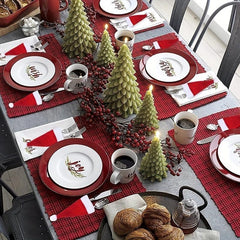 5pcs Furry Christmas Mini Hat & Fork Set for Kitchen Dining Decoration