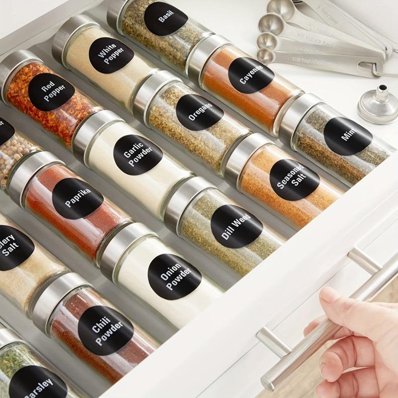 180pcs Waterproof Spice Labels for Bottles Creative Kitchen Organization