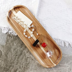 Wooden Fruit Tray Solid Wood Dessert Tray Multifunctional Snack Plate