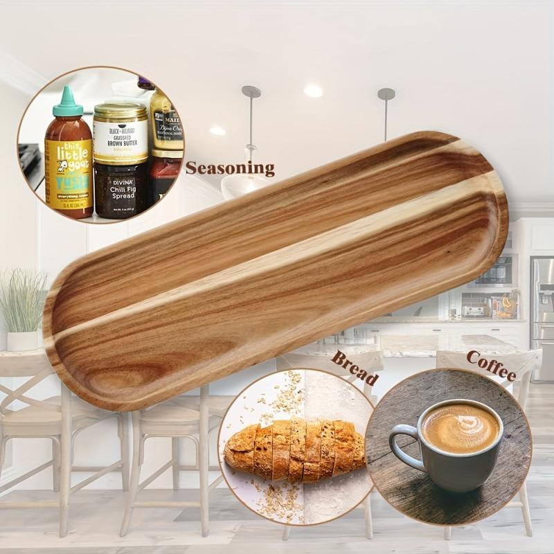 Wooden Fruit Tray Solid Wood Dessert Tray Multifunctional Snack Plate