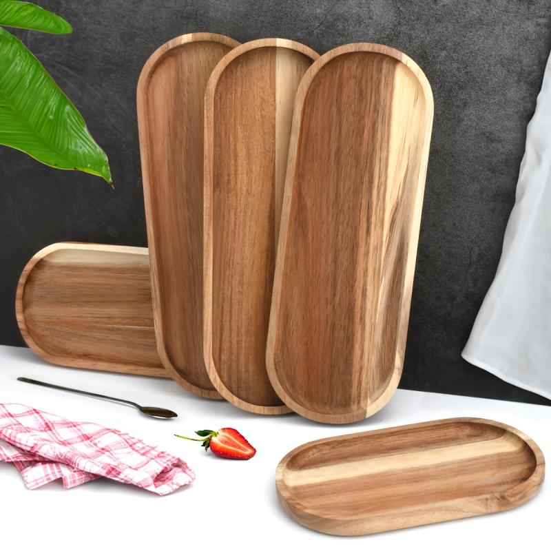 Wooden Fruit Tray Solid Wood Dessert Tray Multifunctional Snack Plate