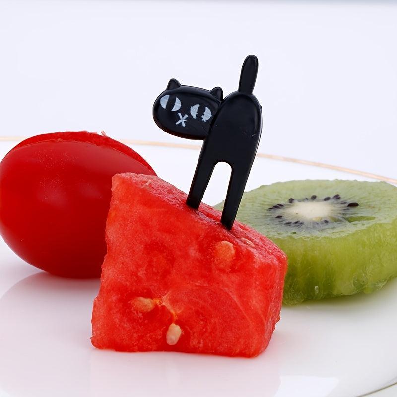 6pcs Cat Fruit Forks for Snacks, Cakes, Bento Lunch Boxes