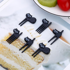 6pcs Cat Fruit Forks for Snacks, Cakes, Bento Lunch Boxes
