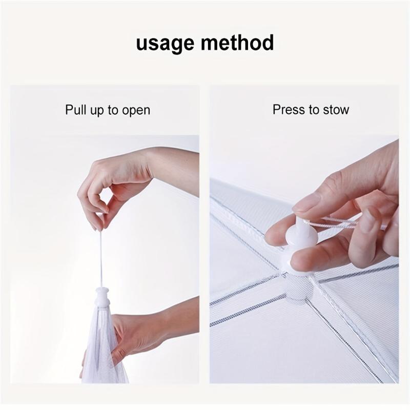Foldable Food Mesh Cover Anti Fly Mosquito Pop Up Food Cover Umbrella