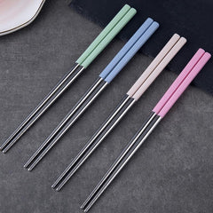 4 Pairs Stainless Steel Chopsticks Non-slip Dishwasher Safe Gift