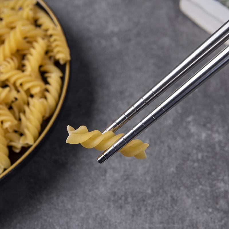 4 Pairs Stainless Steel Chopsticks Non-slip Dishwasher Safe Gift
