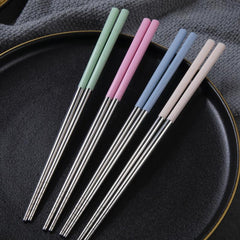 4 Pairs Stainless Steel Chopsticks Non-slip Dishwasher Safe Gift