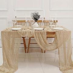 Boho Cheesecloth Table Runner for Weddings Bridal Showers Baby Showers