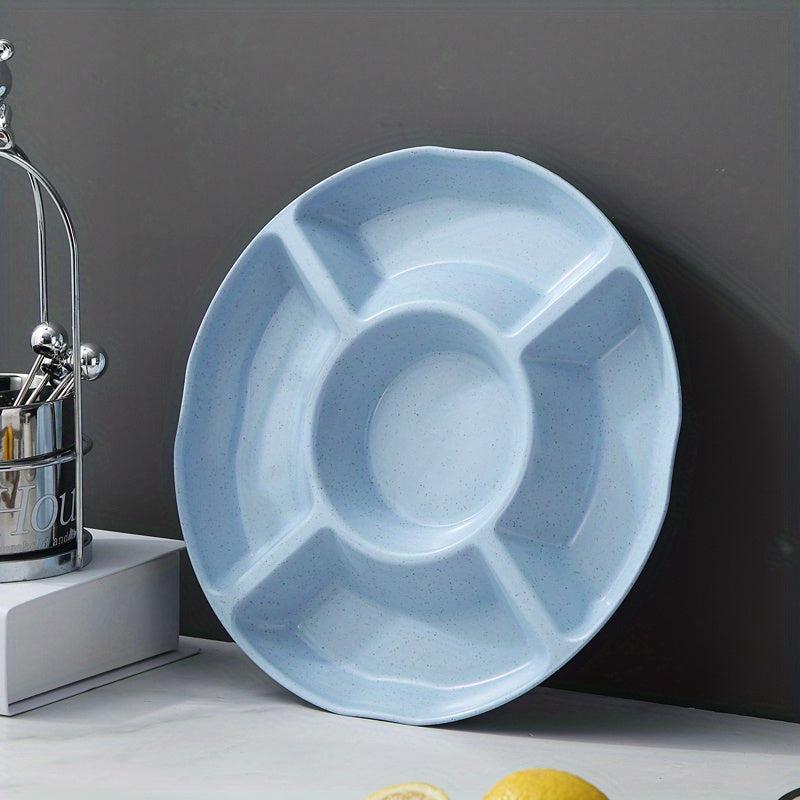 5 Compartment Candy Server Fruit Plate Nut Plate Snack Plate Divided Candy Plate