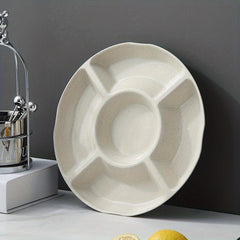 5 Compartment Candy Server Fruit Plate Nut Plate Snack Plate Divided Candy Plate