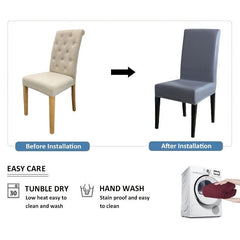 1pc PU Waterproof Chair Cover for Home Wedding Party