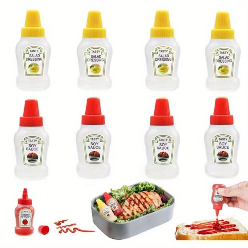 8pcs Mini Ketchup Bottles - Portable Condiment Squeeze Bottles
