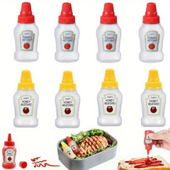 8pcs Mini Ketchup Bottles - Portable Condiment Squeeze Bottles