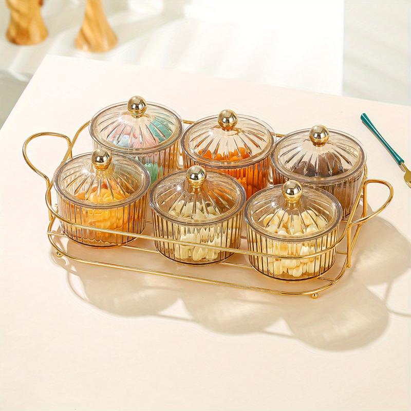 Metal Candy Servers Set Snack Serving Tray with Dessert Bowls