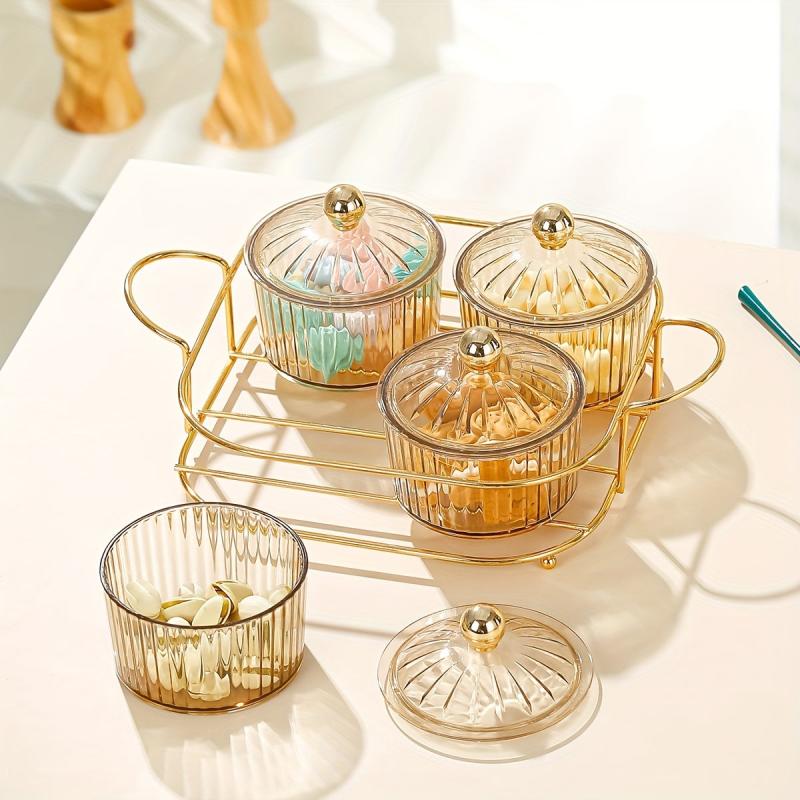 Metal Candy Servers Set Snack Serving Tray with Dessert Bowls