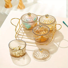 Metal Candy Servers Set Snack Serving Tray with Dessert Bowls
