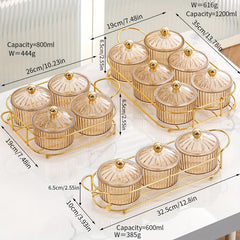 Metal Candy Servers Set Snack Serving Tray with Dessert Bowls