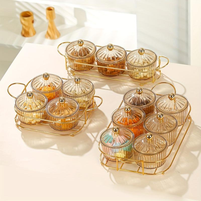 Metal Candy Servers Set Snack Serving Tray with Dessert Bowls