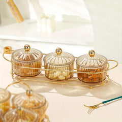 Metal Candy Servers Set Snack Serving Tray with Dessert Bowls
