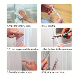 Self Adhesive Window Screen Netting Mesh DIY Curtain With Sticky Tape