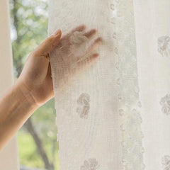 French Pastoral Gauze Curtain Rod Pocket for Living Room Bedroom