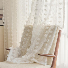 French Pastoral Gauze Curtain Rod Pocket for Living Room Bedroom