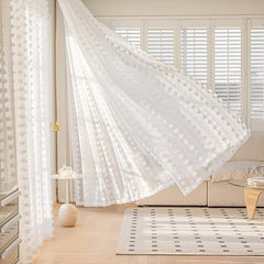 French Pastoral Gauze Curtain Rod Pocket for Living Room Bedroom