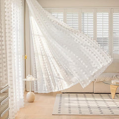 French Pastoral Gauze Curtain Rod Pocket for Living Room Bedroom