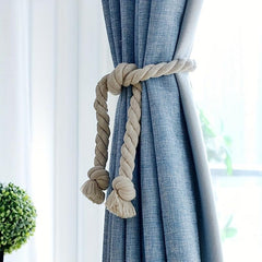 2pcs Curtain Tiebacks Rope Cotton Linen Curtain Ties