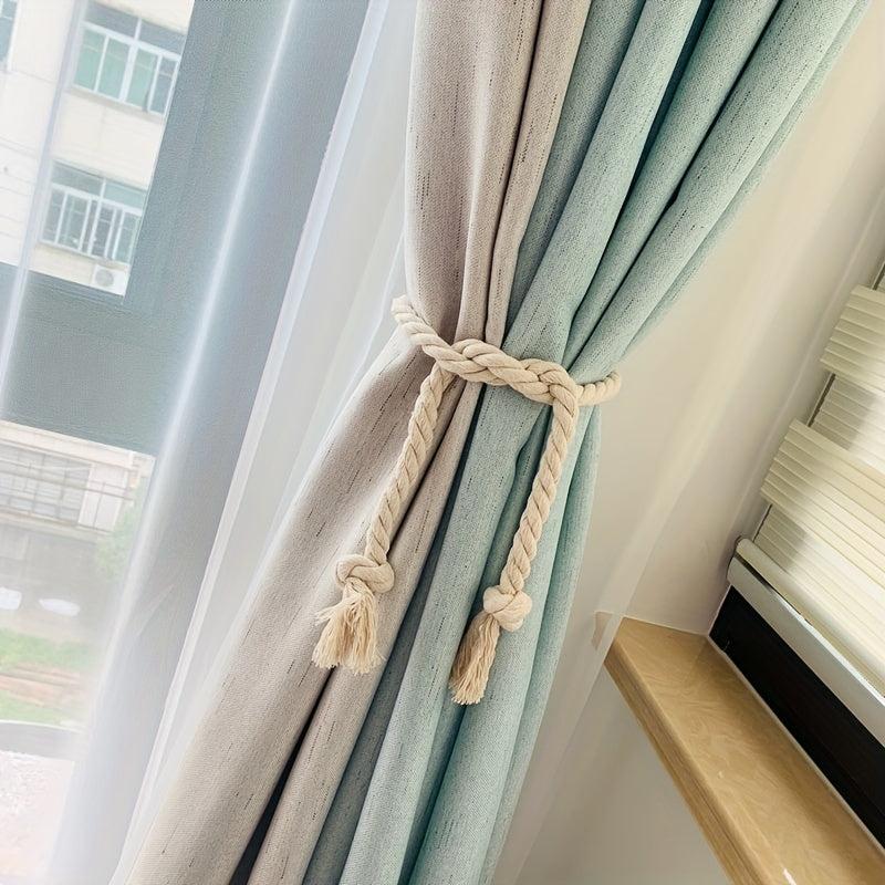 2pcs Curtain Tiebacks Rope Cotton Linen Curtain Ties