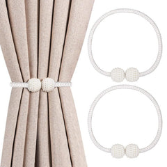 2pcs Pearl Magnetic Tiebacks for Window Drapes