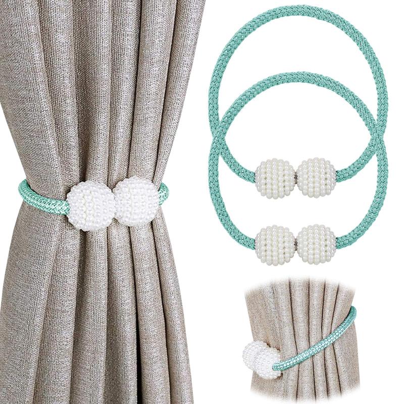 2pcs Pearl Magnetic Tiebacks for Window Drapes