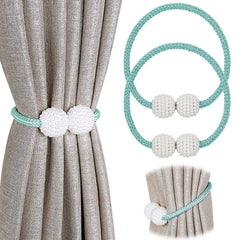 2pcs Pearl Magnetic Tiebacks for Window Drapes
