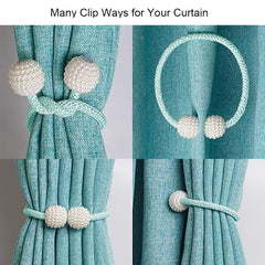 2pcs Pearl Magnetic Tiebacks for Window Drapes