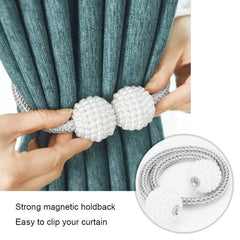 2pcs Pearl Magnetic Tiebacks for Window Drapes
