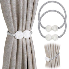 2pcs Pearl Magnetic Tiebacks for Window Drapes