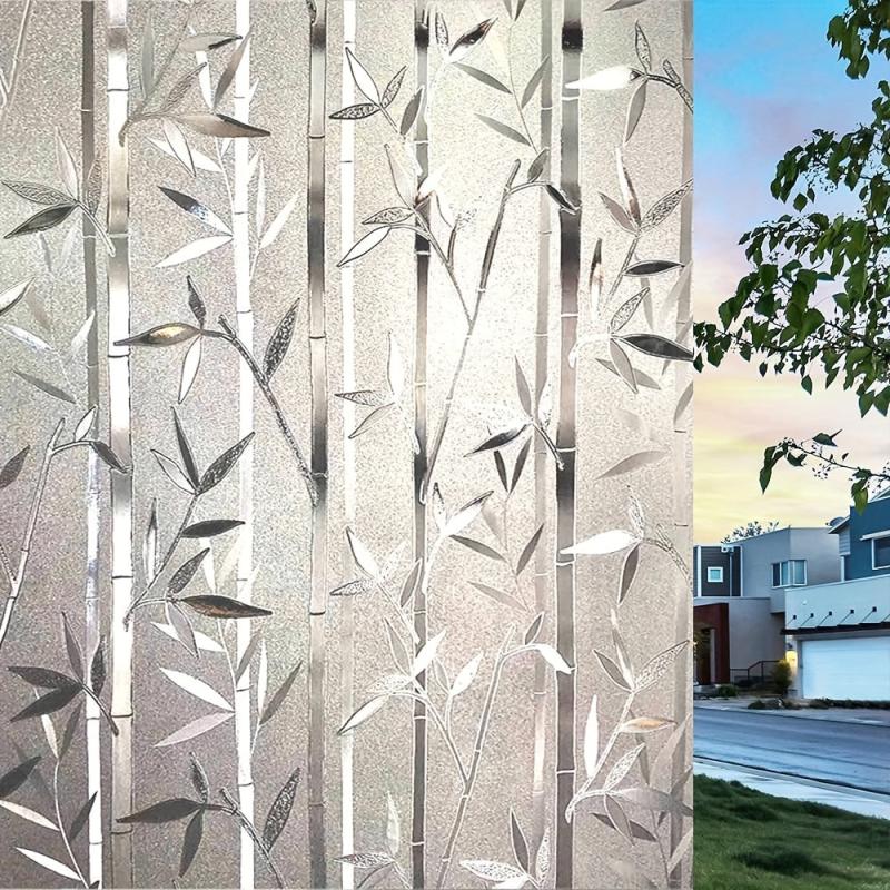 Bamboo Glass Window Stickers Frosted Privacy Film