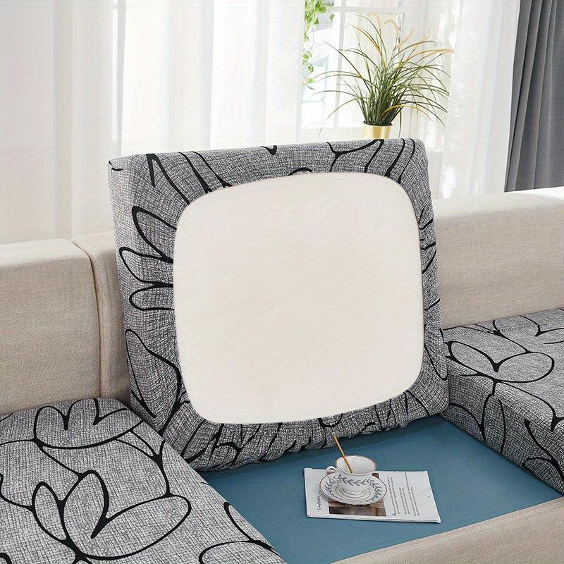 Gray Flower Elastic Sofa Slipcover Non-slip Furniture Protector